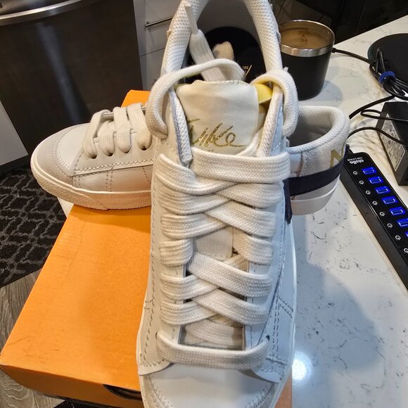 Nike Blazer Low 77 Jumbo FZ6773-100 Sneakers Men's Navy White Lifestyle Shoes 10 - Picture 2 of 13